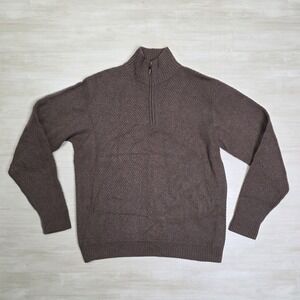 Kinross Cashmere Sweater Men's Medium Quarter 1/4 Zip Pullover 100% Cashmere